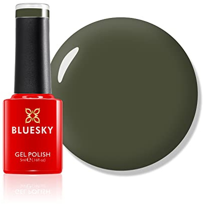 Bluesky Gel Nail Polish, Seductive, Mini, FW1909, Khaki, Green, Long Lasting, Chip Resistant, 5 ml Requires Drying Under UV LED Lamp