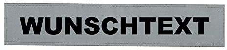 RescPol Rückenschild Wunschtext silber-reflex 38 x 8cm