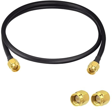 Vecys SMA-Antennenverlängerungskabel SMA Stecker auf SMA Stecker Pigtail-Kabel WLAN-Antennenkabel RG58 3ft/1M für WiFi Wireless Network 2G 3G 4G Antennen-Router GSM Bluetooth WLAN LAN