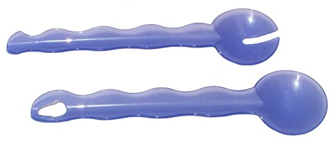 Tupperware Impressions Salat-Servier-Set, Zange, ineinandergreifende Löffel, Lupine, Violett