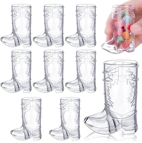 GAIBIJA ADXCO 9 Pieces Mini Plastic Cowboy Boot Glasses 1 oz Western Plastic Beer Mugs Reusable Cowboy Boot Cups for Cowboy Cowgirl Party Bachelorette Party Decoration Supplies