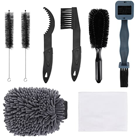 Oumers 7 Pcs Bike Cleaning Tool Set, Bike Chain Cleaning Tools Bicycle Clean Brush Kit Suitable for Chain/Crank/Tire/Sprocket Bike Corner Dirt Cleaning