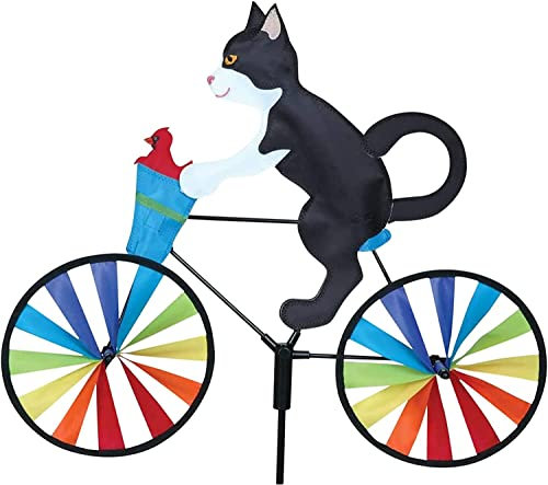 Youning Windmühle Garten 3D-Tier Gartenstecker Mit Windrad Wetterfestes Gartendeko Katze Fahrrad Windrad Windspiel für Draußen Terrassen Rasen Regenbogen Outdoor Windmühle