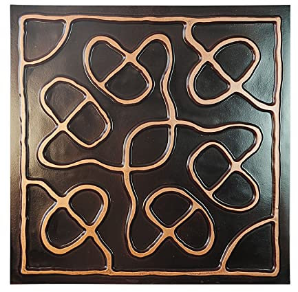 PAINTSDECOR Village Style Ceiling Tiles, Interior roof Panels, for Nightclub 2'X2' Tiles PL28 10Piece (Traditonal Copper)