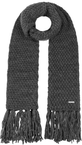 Seeberger Salvirola Strickschal Damenschal Fransenschal Winterschal Damen - mit Fransen Winter Herbst-Winter - One Size anthrazit