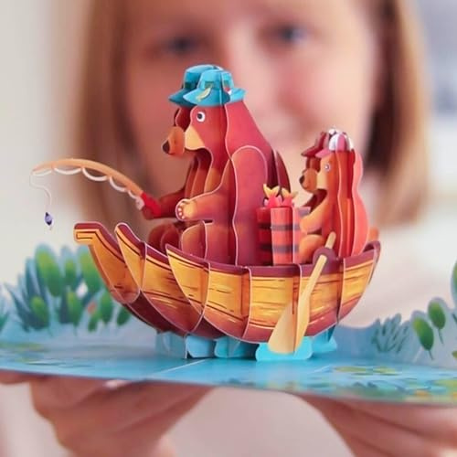 Magic Moments® Fischerspaß Pop Up Karte - Lustige 3D Geburtstagskarte für Vater, Junge zum Geburtstag, Vatertag - Gutschein zum Angeln - Glückwunschkarte zum Ruhestand
