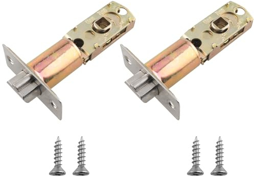 WHYHKJ 2PCS Adjustable Latch Insert Lock Triple Lever Ball Cam Aluminium Bathroom Door Kitchen Bathroom Door Lock Fitting Stainless Steel Tubular Latch for Lever Door and Internal Door Handle
