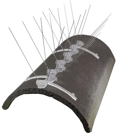 Defender Bird Spikes for Curved Half Round Roof Ridge Tiles | 5 Metres | Includes Fixing Silicone