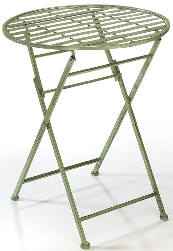 Kobolo Gartentisch Metalltisch Bistrotisch Tisch - Metall - 60cm - Antique Green -