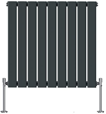 NRG Anthracite 600x612mm Horizontal Designer Radiator Single Column Flat Panel Central Heating Rads