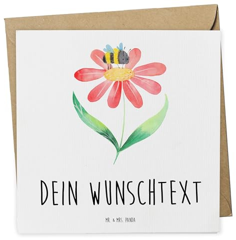 Mr. & Mrs. Panda Personalisierte Karten Hummel Blume - Geschenke, karte personalisiert, Biene, Postkarte, Lustige Sprüche, Hummeln, Grußkarte, Wespe, Natur