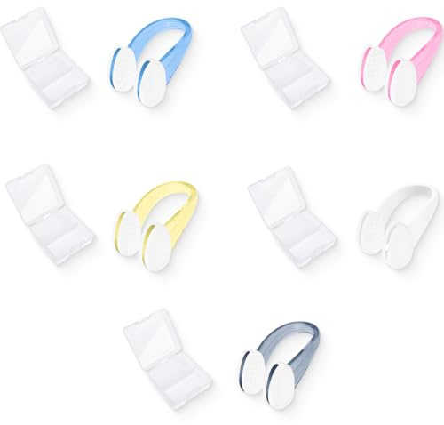 FMYODWU 5 Pièces Pince Nez Natation, Pinces à Nez en Silicone, pince nez natation enfant, Réutilisable Pinces à Nez pour Natation Adultes et Enfants Unisexe (5 Couleurs)