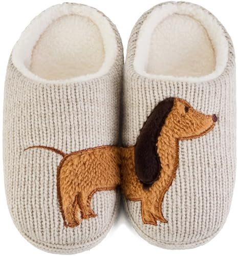 JEBUKTXE Pantofole Donna Invernali Stampa Animale Ciabatte Pelose Inverno Calde Pantofole da Casa (Stampa Animale-Cane,35 36)
