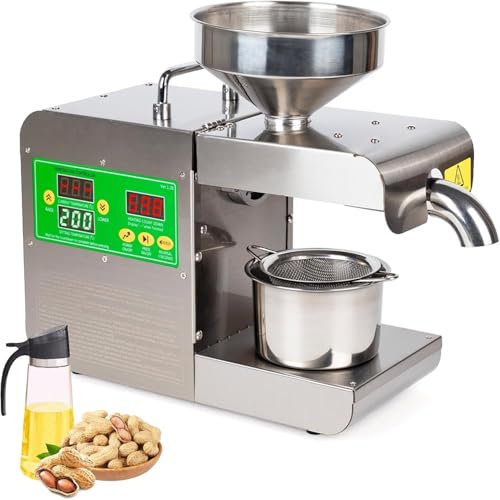 GLBMXDD 820W Oil Press Machine, cold press oil ，Automatic Commercial Oil Expeller ，Stainless Steel Oil Presser Pressing Mill Maker Machine for Domestic Use