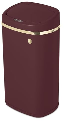 Berlinger Haus Pattumiera automatica, 58 l, con sensore di movimento/automatico, con coperchio, senza contatto, per cucina, bagno, ufficio, 58 l, metallo, bordeaux/Leonardo Collection