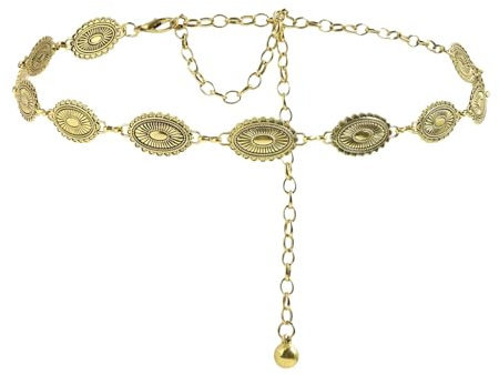 Bauchkette Silber Damen - Verstellbarer Kettengürtel für Dirndl-Kleider und Partys