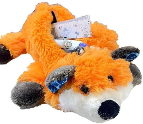 Dusarls Niedliche Plüsch Tier Fuchs Bleistift Taschen Kreative Schreibwaren Aufbewahrung Tasche für tolles Geschenk