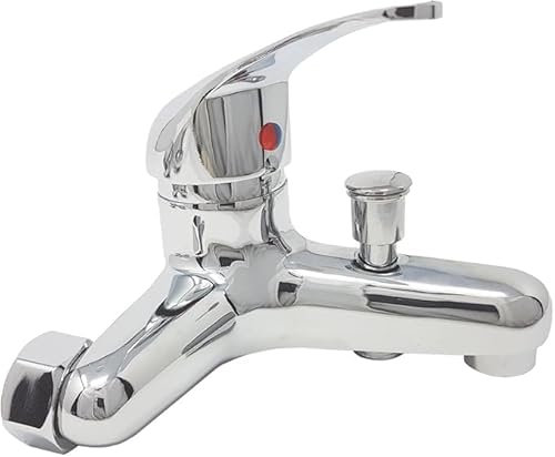 SQUADO Miscelatore Vasca da Bagno con Attacco Doccia, Rubinetto Cromato, Stile Basic