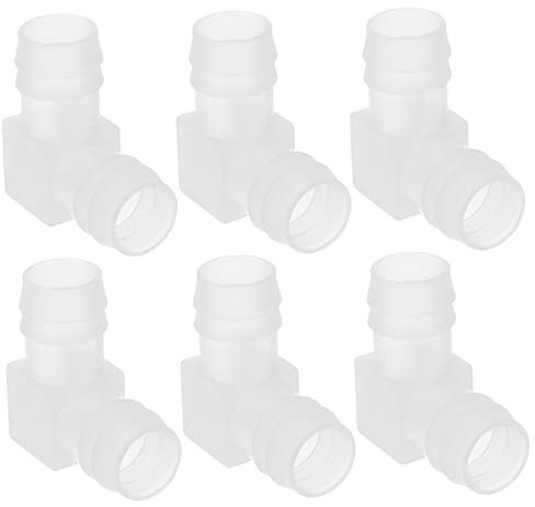 Toyvian 6pièces Raccords De Tuyaux Coudés à Degrés Connecteurs Cannelés Plastique pour Tuyaux Joint Cannelé pour Dérivation Air Ou Eau