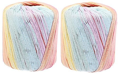PERSELOSO 2rotoli Corda Di Cotone Colorata Per Fai Da Te Spago Intrecciato Pervori Artigianali Decorazioni Per Casa Creazione Di Gioielli e Altri Scopi Morbido Sicuro e Facile Da Usare