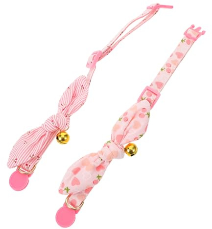 OSOLADY 2stücke Hundehalsband Mit Glöckchenanhänger Verstellbares Welpenhalsband Aus Strapazierfähigem Material Süßes Haustierschmuck Kleine Hunde Leicht Zu Reinigen Für Tägliche