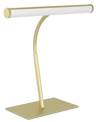 EGLO LED Tischlampe Riccione, Schreibtischlampe mit Flexarm | Tischleuchte Schreibtisch touch dimmbar, Nachttischlampe aus Metall in Messing, warmweiß-kaltweiß