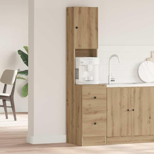 Emmtore Küchenschrank Küchenzeile mit Türen Schubladen, Hochschrank für Küche Restaurant Hotel, Küchenmöbel, Modern mit Schubladen Eiche handwerklich Holzwerkstoff