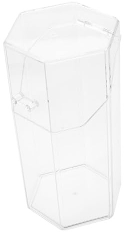 DEARMAMY Acrylic Makeup Brush Holder with Dustproof Lid, Large Capacity Storage Container for Stable and Easy-to-use Makeup Tool Organiser, for Student Dormitory and Office Storage
