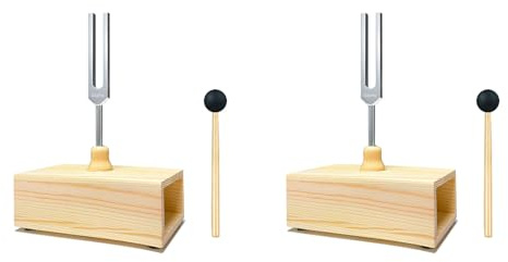 Uikdjgu 2X 432-Hz-Stimmgabel mit Resonanzkasten, für Klangheilung, Stimmgabel-Resonanzunterricht, Hörtests, Meditation