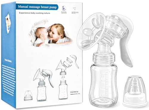 AMIPOW Extractor de Leche Manual Sacaleches Manual sin BPA con Biberón 150 ml Portable