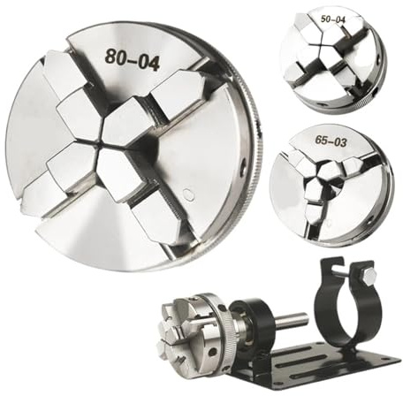 Mandril de torno de 3 mordazas autocentrante manual de alta precisión for carpintería - Accesorio de herramienta de torno de madera compatible con CNC(50mm 3jaw Power)