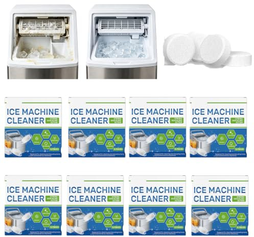 Tabletas efervescentes descalcificadoras de limpieza profunda para máquinas de hielo: eliminan la cal y los depósitos minerales. Limpiador de máquinas de hielo. Elimina la acumulación de cal (96PCS)