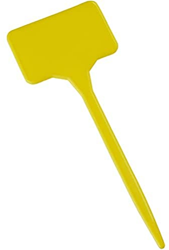 Xclou Plant Signs in Yellow, 15 Herb Signs in Yellow, Plant Plugs for Labelling, Herb Plug Set for Indoor and Outdoor, Plant Labels, Plug-in Labels Weatherproof