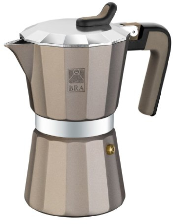 BRA Titanium Cafetera, Capacidad 6 Tazas, Plateado (Titanium)