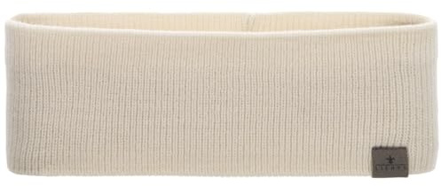 LIERYS Mono Stirnband Damen/Herren 8 cm breit - Made in Germany - dreilagiges Strickband gefüttert mit Baumwolle - Rippstrick Ohrenwärmer 54-60 cm - Ohrenschutz Herbst/Winter cremeweiß One Size