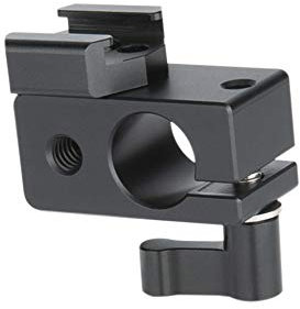 NICEYRIG 15mm Rod Clamp with Cold Shoe Mount Adapter for DSLR Camera Monitor Flash Led Light