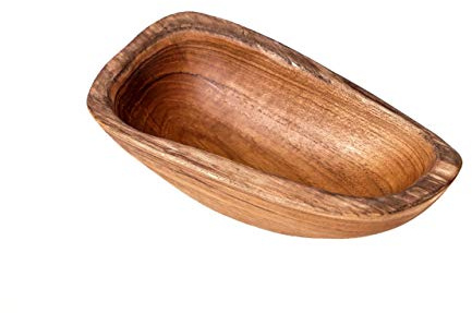 Windalf Natur Teakholzschale GALINA 17 cm Snackschale Planinenschale Plätzchenschale Dekoschale Seifenschale Handarbeit Wurzelholz