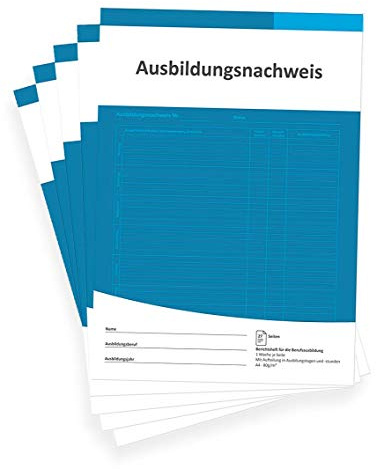 3er SET Berichtsheft Ausbildung/Ausbildungsnachweisheft täglich/wöchentlich - (DIN A4, 28 Seiten, 1 Woche je Seite)