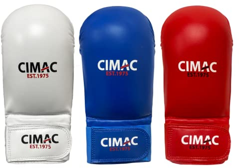 Cimac Competition Karate Mitts with Thumb - Senior, Blue - Protects Your Hands During Training and Sparring, Lightweight & Durable, with Injection-Moulded Foam Padding