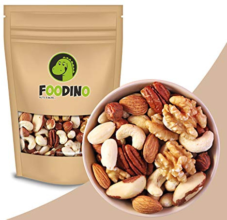 FOODINO 1kg Nussmischung Natur 7 ganze Kerne naturbelassen ungesalzen
