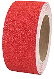 AnTina TAPES® rotes Grip-Tape Anti-Rutsch-Band für Innen- & Außenbereiche, rutschfestes Klebeband & Sicherheitsband, stark selbstklebend (5cm x 6m, Rot)