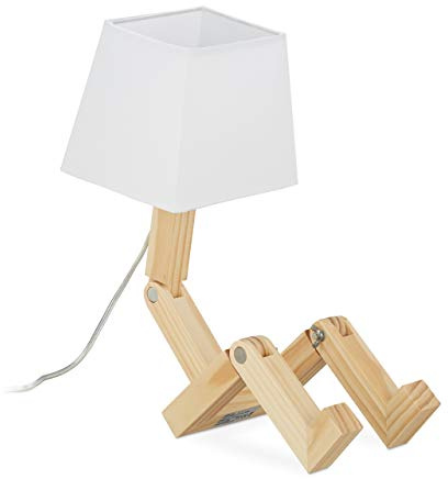 Relaxdays Tischlampe Roboter Schreibtischlampe, Weiß