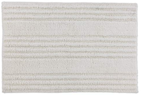 Schöner Wohnen Kollektion Badematte 67 x 110 cm – beidseitig verwendbar – waschbarer Badvorleger Creme – Streifen – 100% Baumwolle