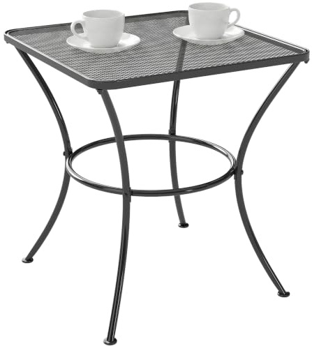 Outsunny Garten Couchtisch, Beistelltisch, Kaffeetisch, Metall, Schwarz, Terrasse, 45 x 45 x 50 cm