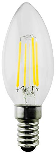 Maclean MCE285 Retro Edison Filament Glühbirne LED Vintage Dekorative Glühlampe Beleuchtung Birne Warmweiß C37 (E14 4W Kerze 400lm)