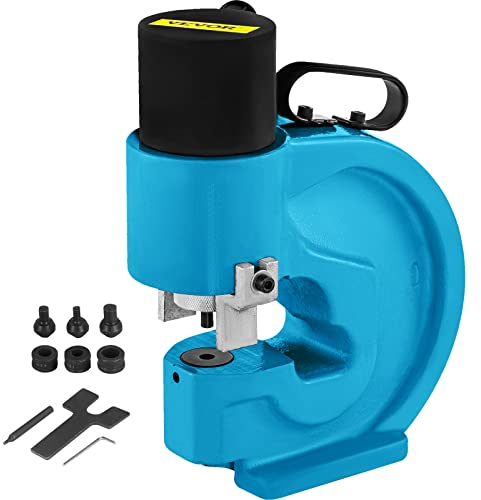 VEVOR Hydraulische Lochstanzwerkzeug 35T Hydraulic Knockout mit Metallplatten Punch Driver 4 Lochstanzwerkzeug Handpumpen-Kit 110 mm Kehle Schneideisen Hydraulische Locher Blechlocher Locheisen