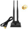 Vecys 2.4G/5G/5.8G WLAN WiFi Antenne MIMO Omnidirektionaler Signalverstärker Magnetbasis 6 dBi RP-SMA Adapter 1.2m 3.9Fuß für PCIE Netzwerk WLAN Kartenrouter Externe Antenne Drahtloses WLAN