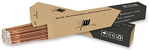 WIG Schweißstäbe - Schweißdraht - Schweißzusatz - ER 70S-3 Stahl - Ø 1,6mm / Länge 500 mm / 1 kg - VECTOR WELDING