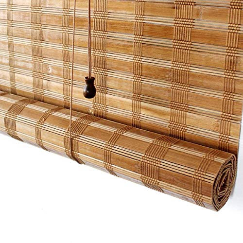 ZH-VBC Bambusrollo Außen Rollos Jalousien mit Fitting, Außen Roll Up Shade für Veranda Tür Pergola Carport Deck, 60cm / 80cm / 100cm / 120cm / 140cm Breit,60x180cm
