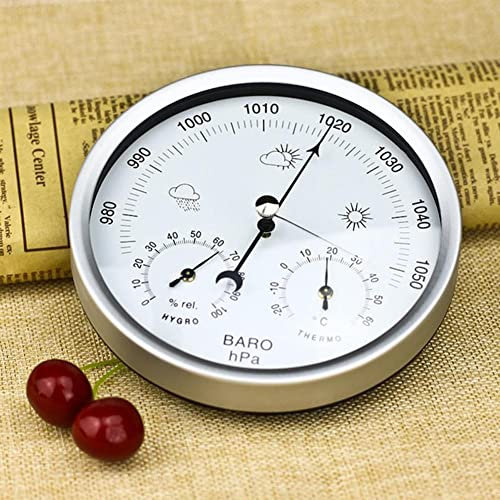 JINYISI Barometer, Barometers for the home, Three-in-one indoor hygrometer, Multifunctional household barometer, Wall-mounted barometer, Dial barometer
